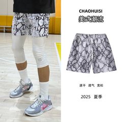アメリカンショーツメンズスポーツパンツメッシュ通気性膝丈ヨーロッパとアメリカンスタイルのカジュアルパンツティーンエイジャーと学生バスケットボールパンツ