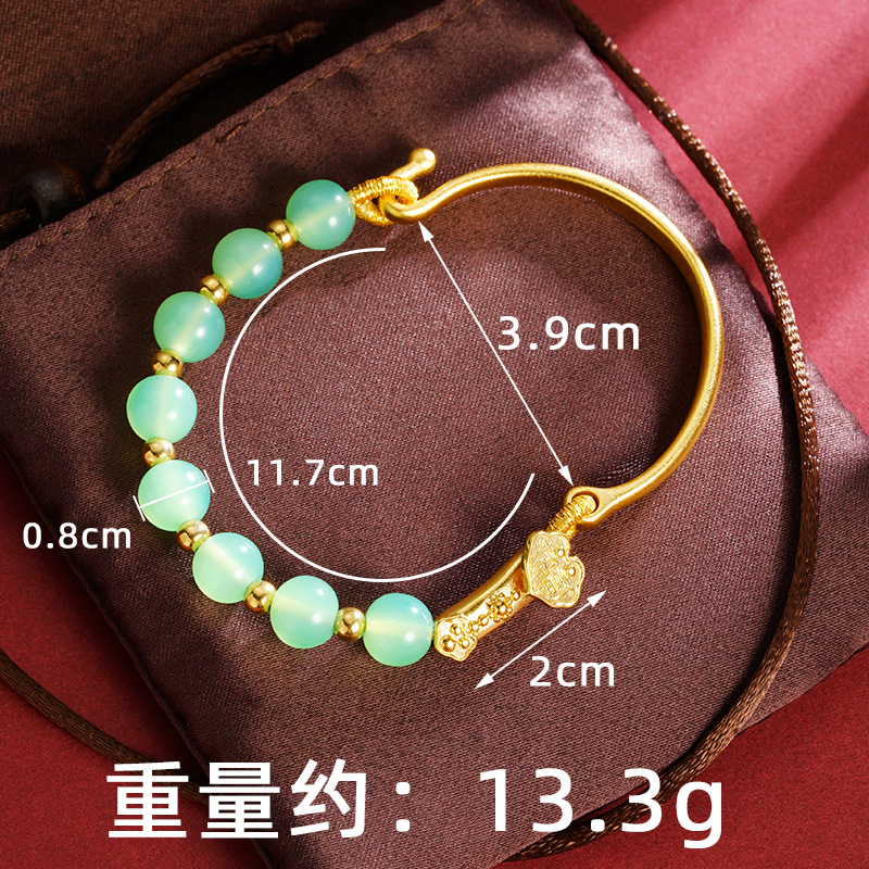Vietnam Sha Jin Guochao Ruyi viento chino pulsera pulsera de jade mujer lujoso ligero joyas auspiciosas joyas al por mayor