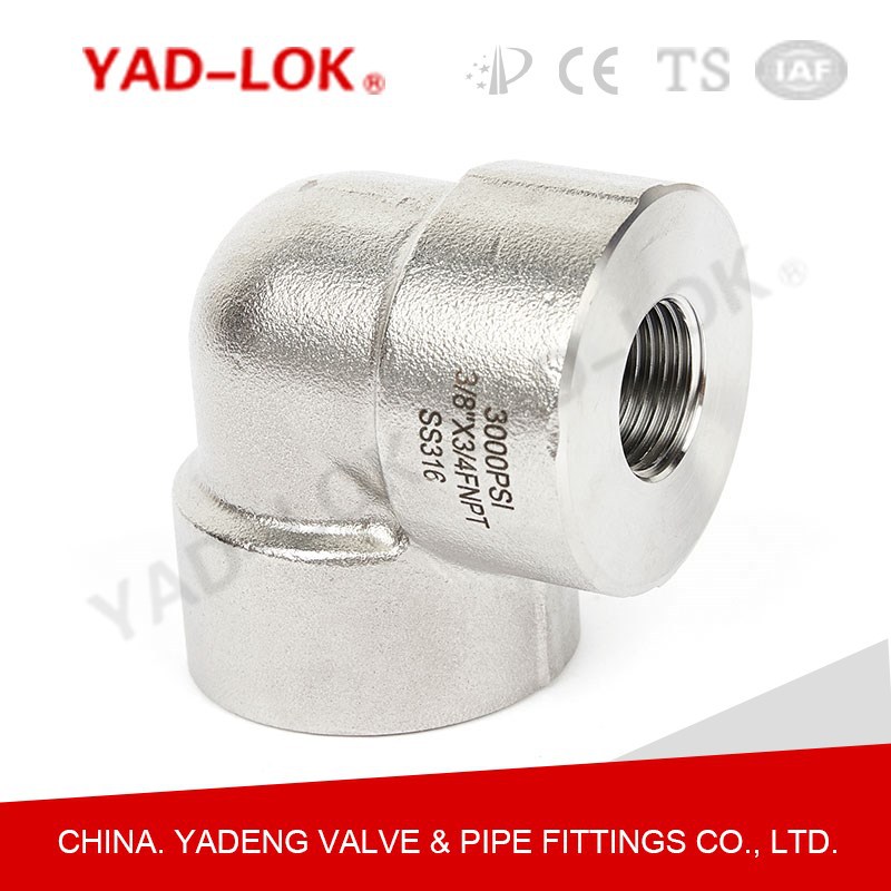 YAD亚登不锈钢304 316 模体90度承插焊高压弯头