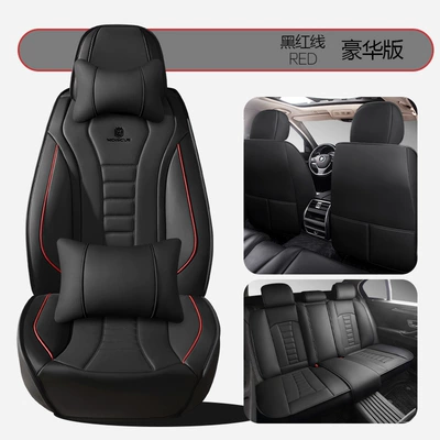 Car Seat Covers, Universal Seat Covers: Four Seasons Pad - black-and-red-line-deluxe-edition-1