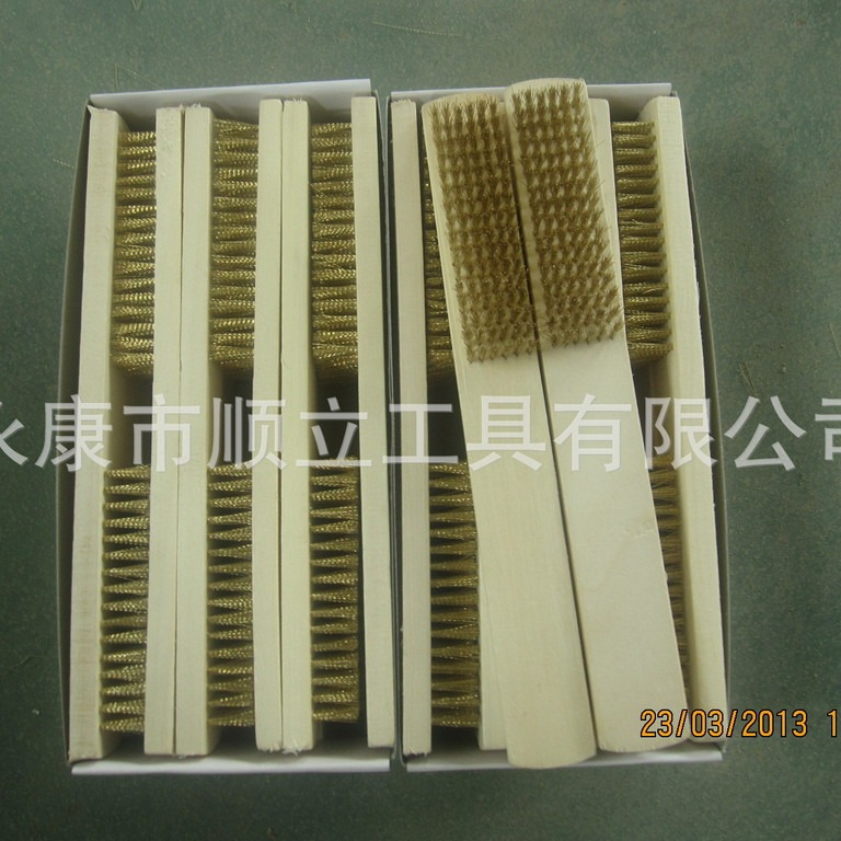 6*16木柄纯铜丝刷    烧烤  清洁工具文玩工具烧烤工具抛光刷