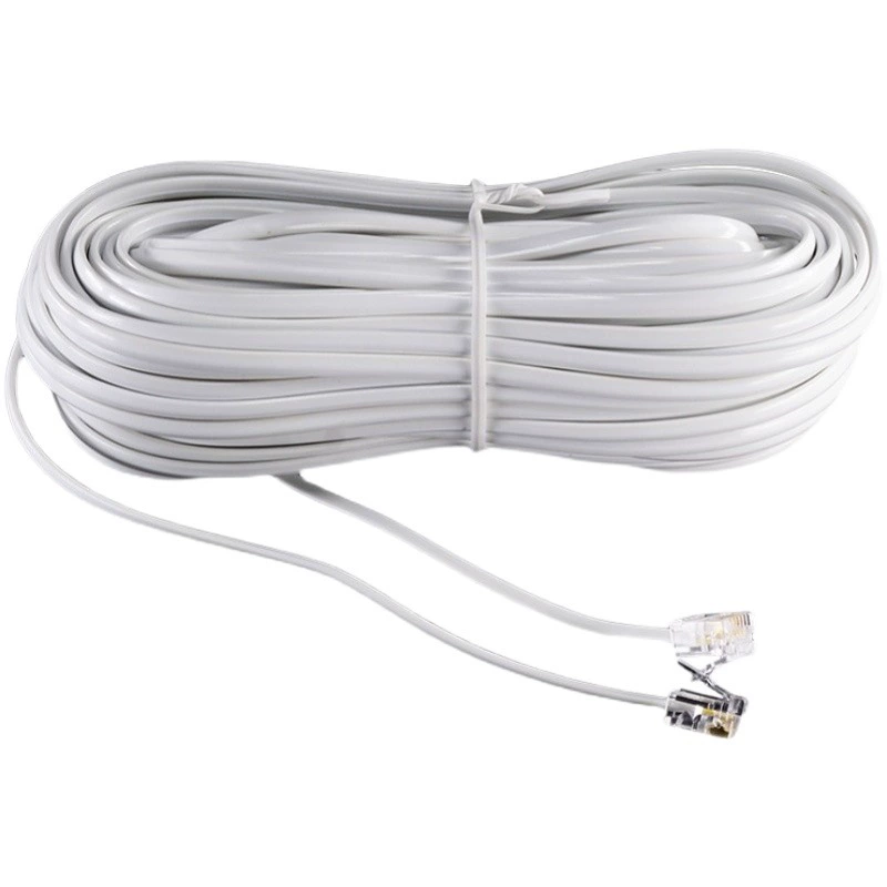 4-жильный 6P4C Чистая медь готовая телефонная линия фиксированный стационарный RJ11 Универсальный Черный Белый проводка расширенного подключения