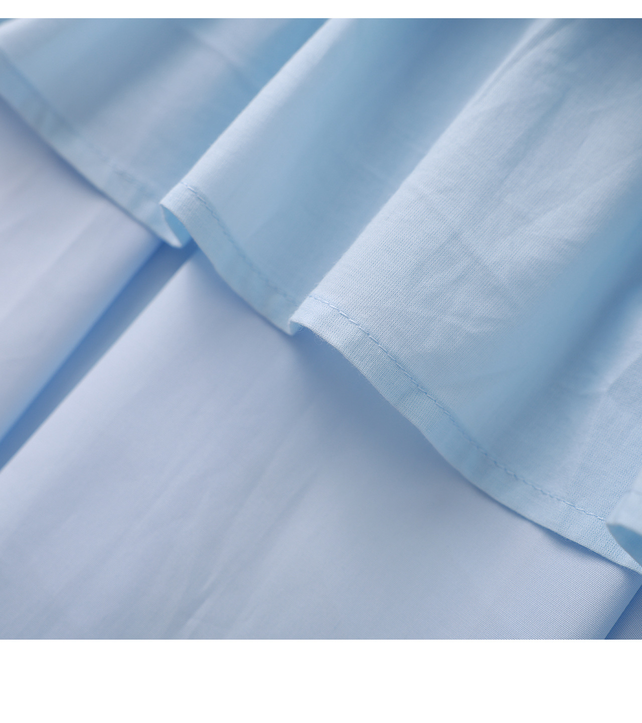 Đầm sơ mi nữ tay dài cổ ve, chất liệu tơ tằm pha cotton, dáng suông thoải mái — xanh lam chi tiết 28