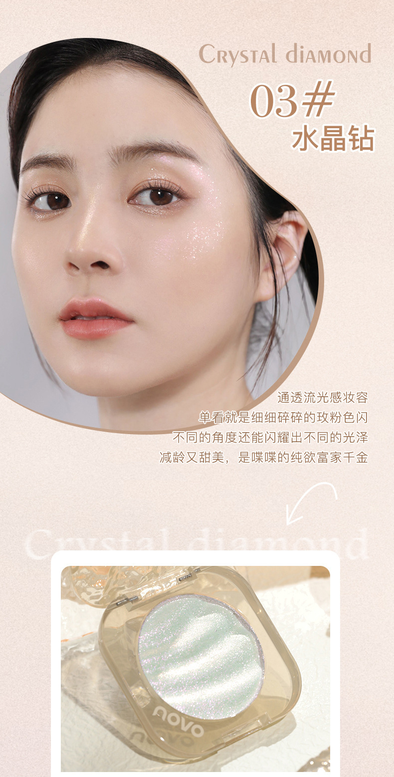 NOVO Phantom Light Three-dimensional Highlighter Powder Facial Brightening Glitter Powder Polarized Fine Glitter Chameleon Highlighter Contouring undefined