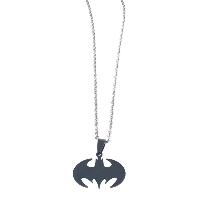 Titanium Steel Stainless Steel Pendant Necklace Keychain Necklace Simple Cross-Border Foreign Trade Men's Black Bat Jewelry Accessories