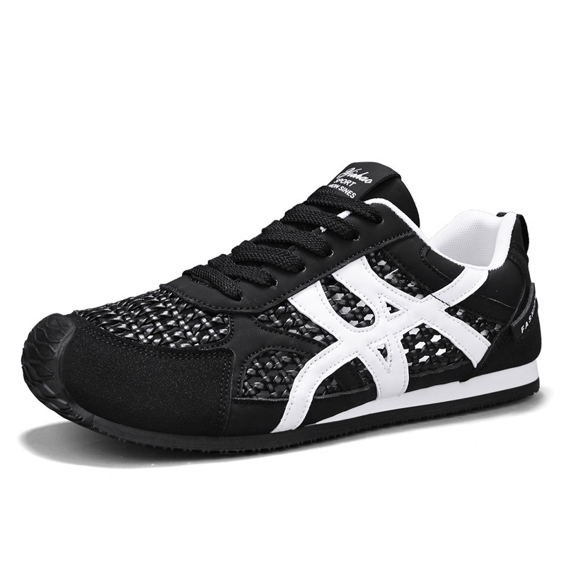 Zapatos de hombre huecos tejidos, zapatos de entrenamiento alemán de verano, zapatos casuales de moda para hombre, zapatos deportivos transpirables para estudiantes, nuevos hombres 2025