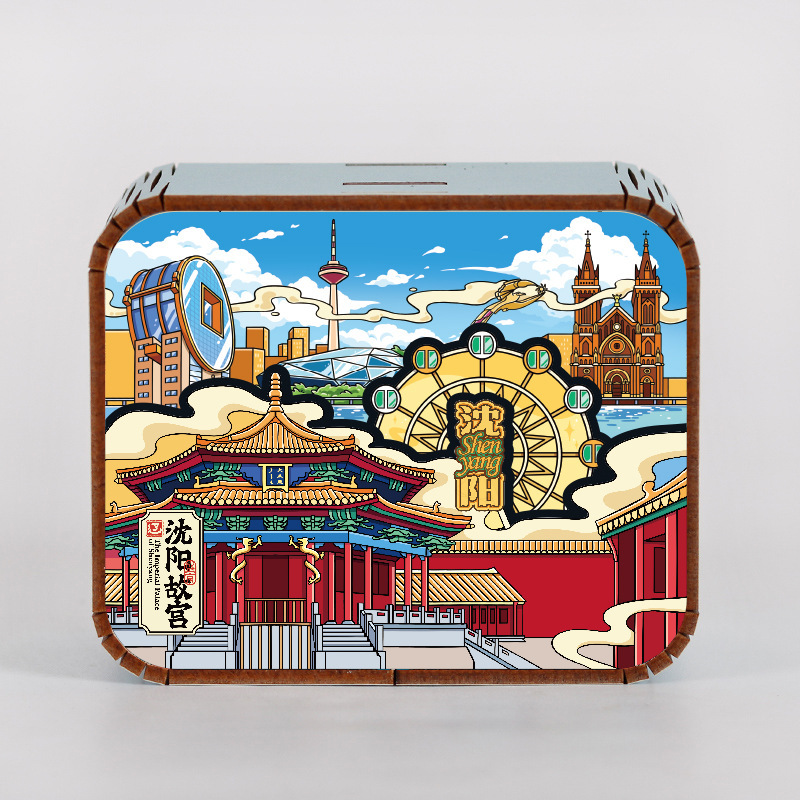 オリジナルアモイ重慶南京西安都市動態オルゴールオルゴールオルゴール観光記念品|undefined
