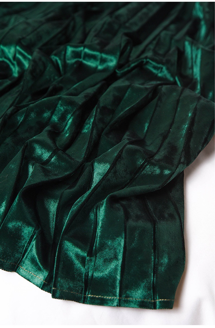 Abbigliamento donna gonna in velluto a rombi a cinque colori gonna a pieghe a fisarmonica lucida per donna lunghezza media autunno e inverno 2024_voghion.com