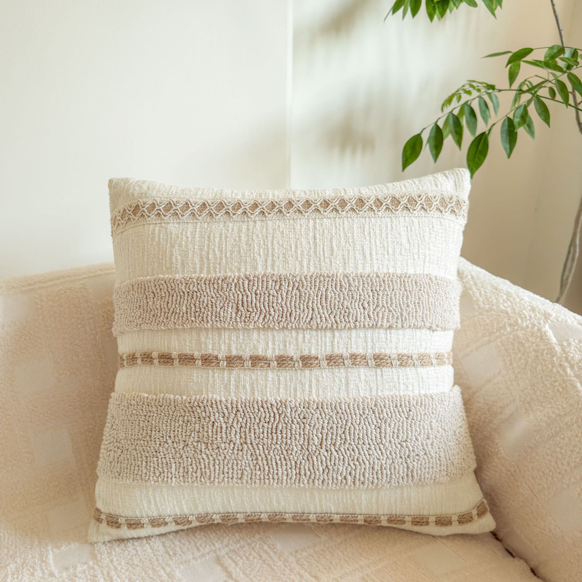 Nórdico inswind almohada simple versátil sala de estar sofá cojín dormitorio ventana flotante cabeza de cama respaldo cojín almohada cubierta