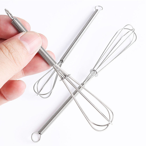 Drop shipping stainless steel manual egg beater household semi-automatic handheld milk foaming spring stirring baking tool