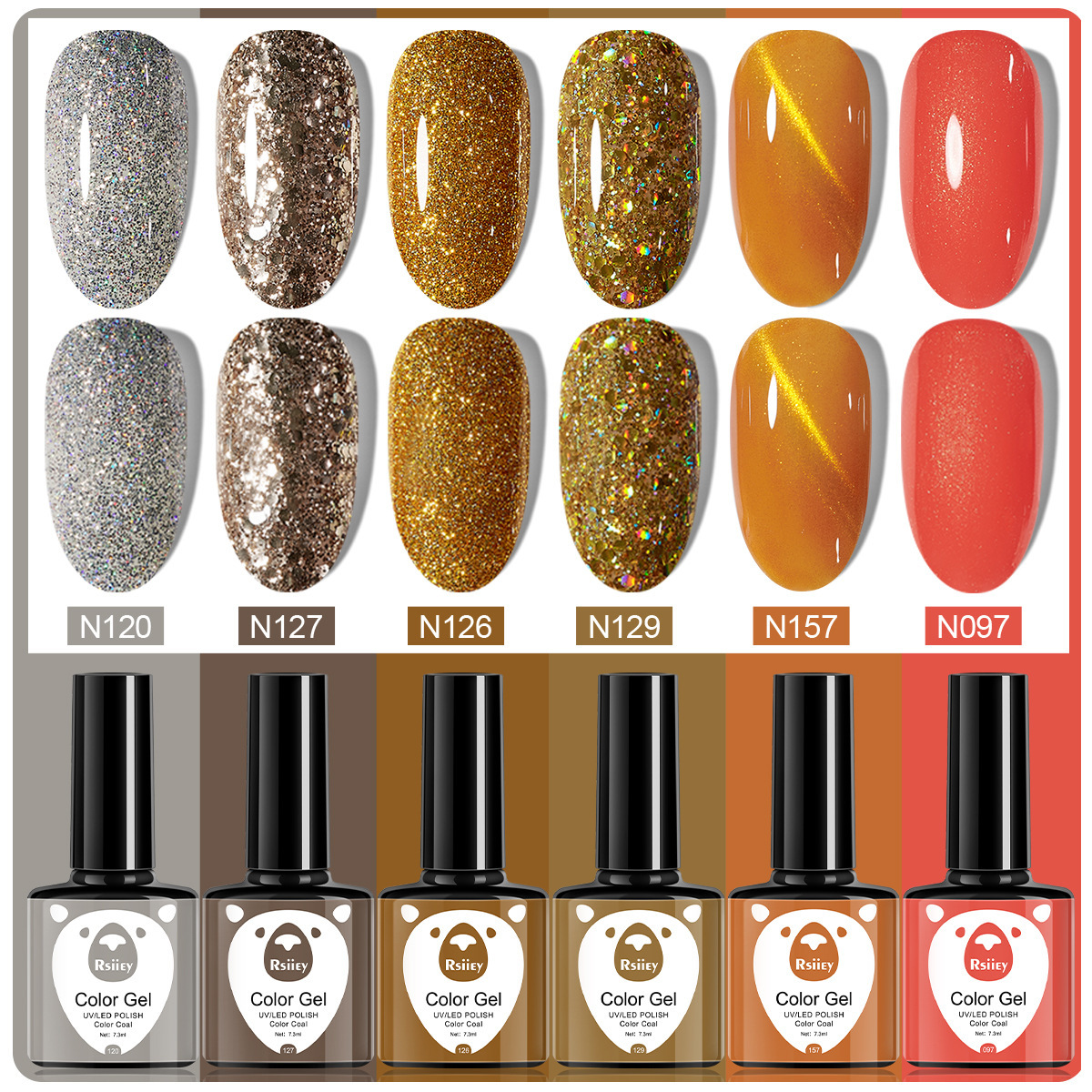 6 colores esmalte de uñas pegamento fototerapia embotellada color popular pintado brillante ojo de gato pegamento UV fototerapia pegamento esmalte de uñas traje de pegamento