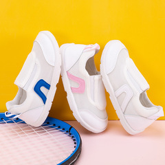 Children's canvas shoes kindergarten indoor shoes boy baby white shoes girl baby cloth shoes elastic one-pull breathable