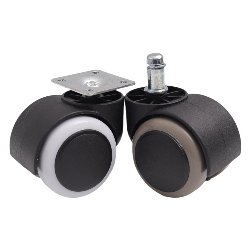 Ruedas giratorias de 2 pulgadas para silla de oficina, ruedas de plástico para silla de oficina, ruedas giratorias de PU a presión, ruedas para muebles, ruedas universales. image 1