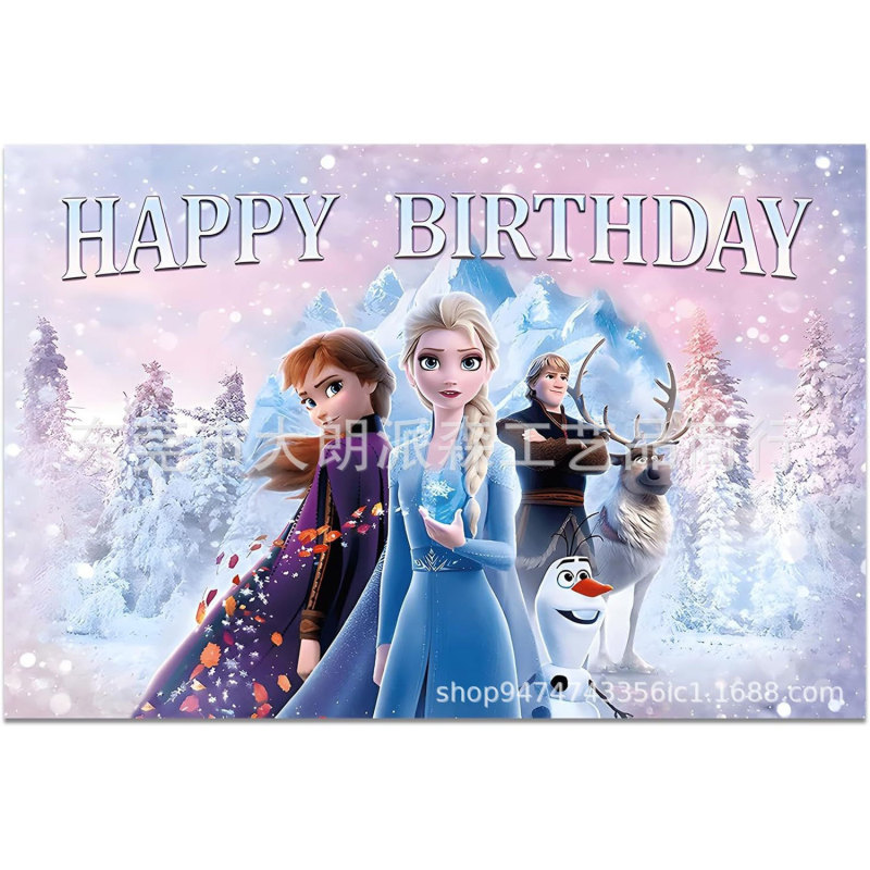 アナと雪の女王の誕生日パーティークロスボーダー写真背景漫画子供の新しい背景リビングルーム|undefined