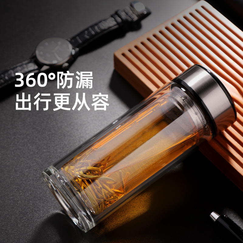 双层玻璃杯批发双层隔热耐高温高硼硅玻璃杯广告礼品杯子定制logo|undefined