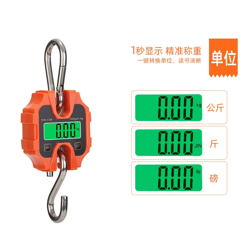Новые WH-C08 портативные электронные весы охотничьи весы промышленные весы мини электронные весы с крючком 250 кг