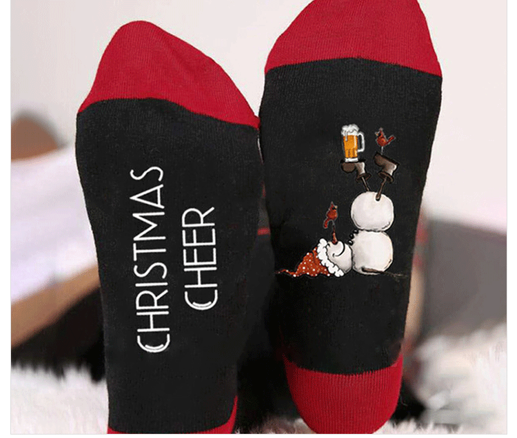 Unisexe Décontractée Lettre Bonhomme De Neige Coton Crew Socks display picture 1