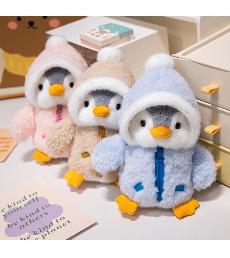 Cross-border costume-changing penguin plush toy, popular oceanarium souvenir gift, doll, stuffed animal, pillow