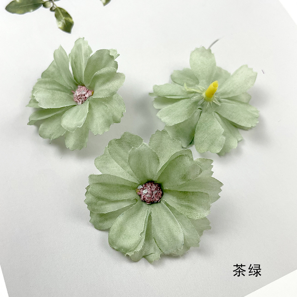 4.5cm núcleo de hierba flor de ciruela DIY hecha a mano material de ropa flores falsas flores decoración de pared de flores
