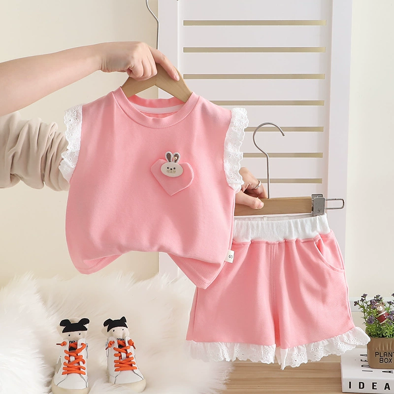 五小七 Rabbit for boys, set, children's clothes, new collection, 0-4 years, with short sleeve