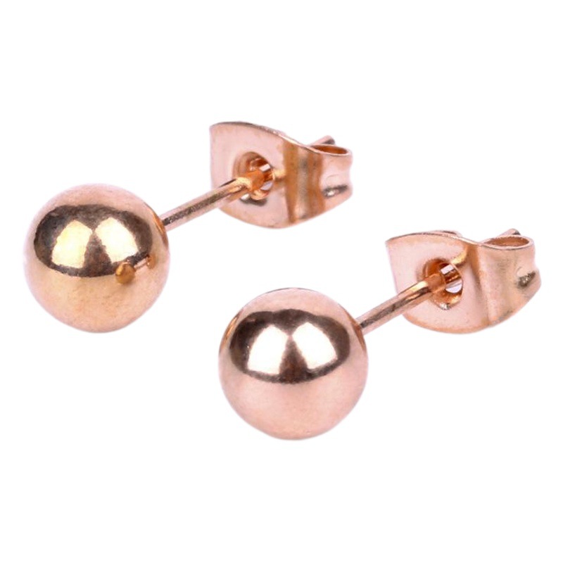 Factory direct stainless steel titanium steel ball steel ball fine needle earrings steel ball Beanbean earrings earrings round ball earrings