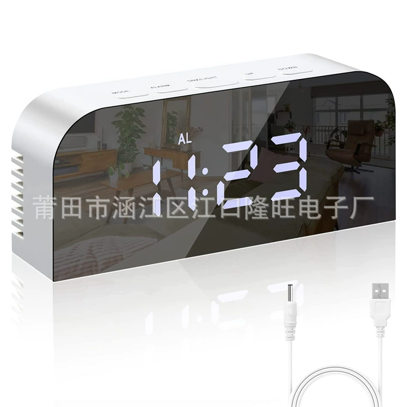 Многофункциональный творческий мобильный телефон зарядка большой экран зеркало электронный цифровой будильник светодиодный дисплей электронные часы Повтор Настольные часы