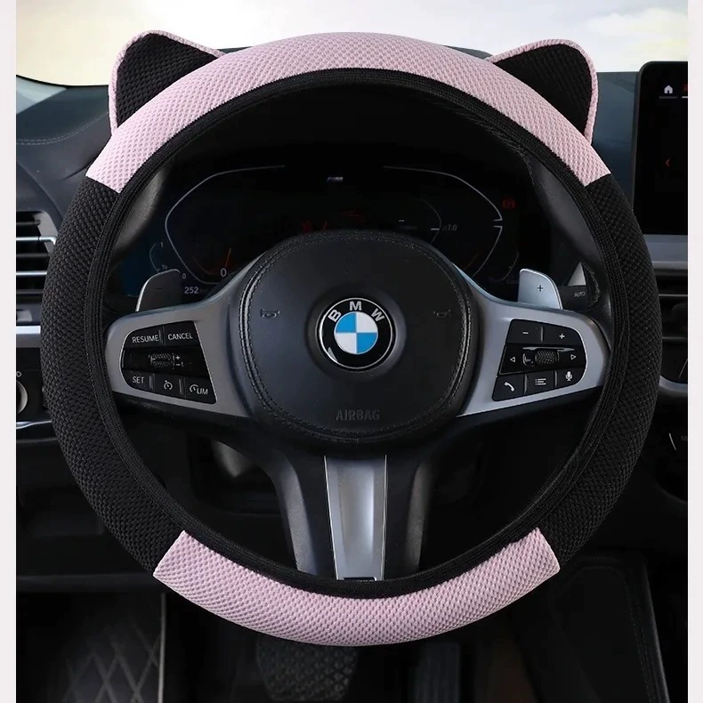 Чехол на руль автомобиля с мультяшным рисунком для девочек, оптом, дышащий, влагопоглощающий, эластичный, подходит для всех сезонов, из ледяного шелка, дышащий, для мужчин.