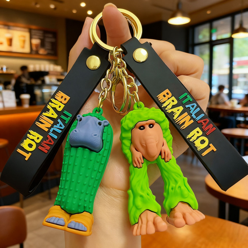 American Version of the Popular Keychain of the Classic of Mountains and Seas, Cartoon Wooden Stick Man Shark Doll Keychain Marine Life Pendant American Version of the Popular Keychain of the Classic of Mountains and Seas, Cartoon Wooden Stick Man Shark Doll Keychain Marine Life Pendant