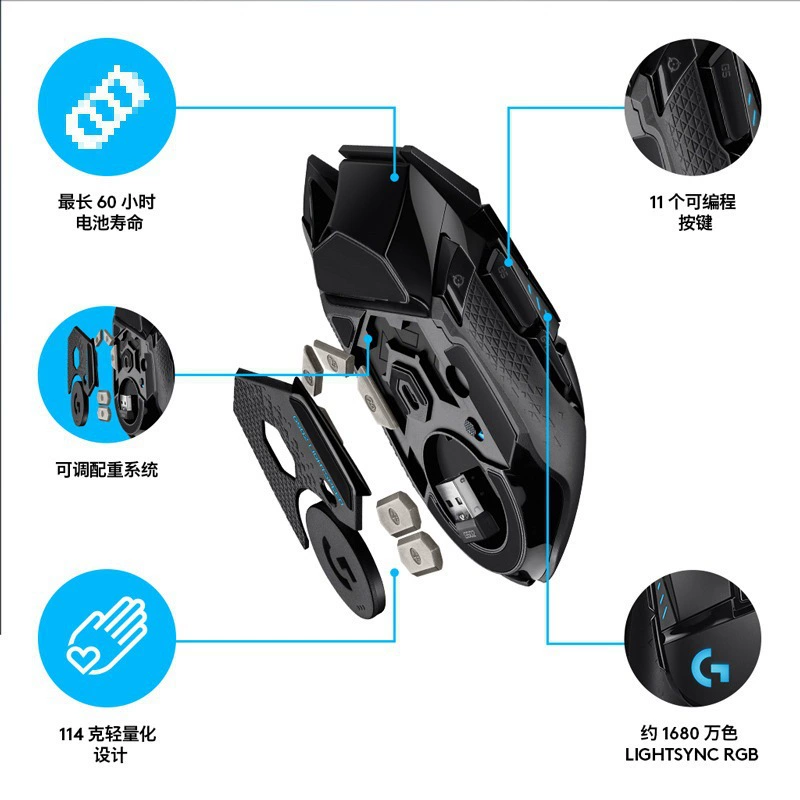 G502 Creator беспроводная игровая мышь, Hero, для киберспорта, с зарядкой и программируемыми кнопками