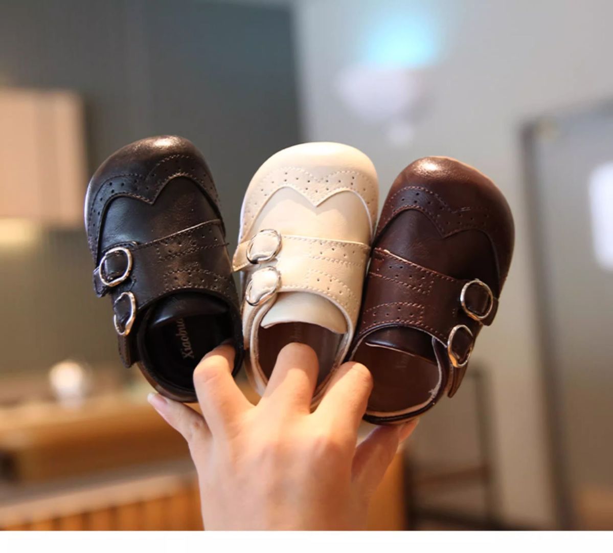 Schwarze Kinder Krabbelschuhe Aus Leder Mit Weicher Sohle_voghion.com