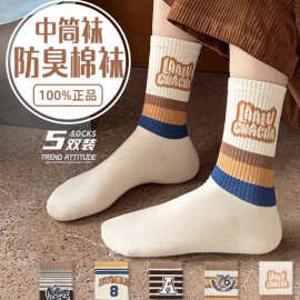 袜子女学生春秋冬款中筒袜美拉德网红潮款运动袜日系复古长筒棉袜