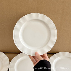 特に美しいインプレートプレート家庭用白丸セラミック朝食プレート洋食プレート食器フラットプレート