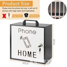 跨境木制手机支架课堂插槽手机储物柜手提式带锁手机保管箱手机架