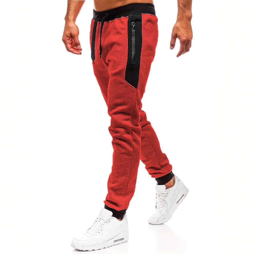Men's Fleece-Lined Joggers – Slim Fit Workout Pants With Zipper Accents (S-3XL, 6 Colors, Machine Washable)_voghion.com