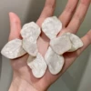 White earrings, flowered, silver 925 sample