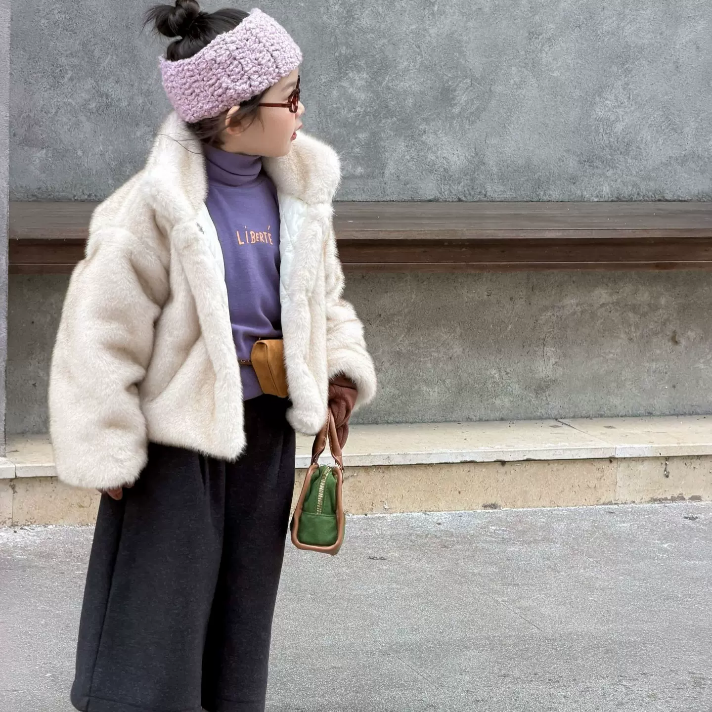 2025冬季新款童装 韩版童装 女童夹棉仿皮草外套 新年拜年毛毛衣