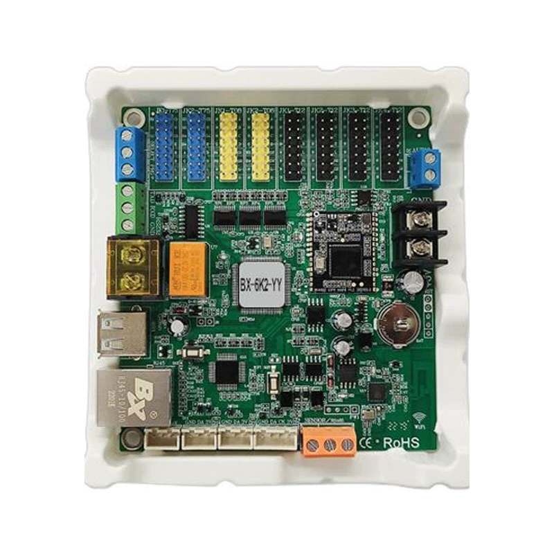Плата управления рекламным LED-экраном Yangbang BX-6K2-YY, полноцветный дисплей, управление по USB-накопителю, сетевому порту и Wi‑Fi