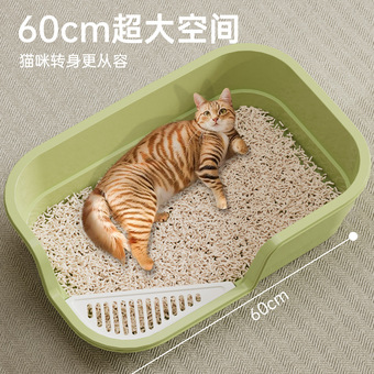 猫砂盆超大号放外溅猫厕所巨无霸半封闭式猫屎盆宠物用品跨境代发
