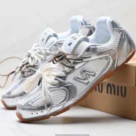 莆田鞋纯原nb530x MIUmiu德训鞋情侣透气老爹鞋系带阿甘鞋麂皮