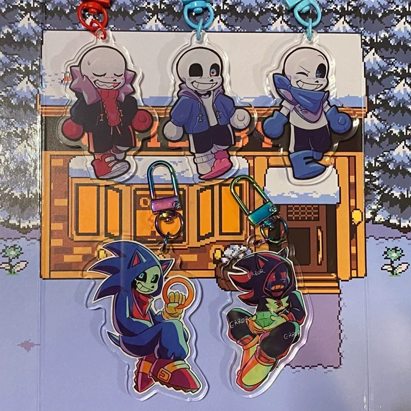 Кросс-бордер новый продукт Undertale AU брелок для ключей из акриловой подвески в виде персонажа