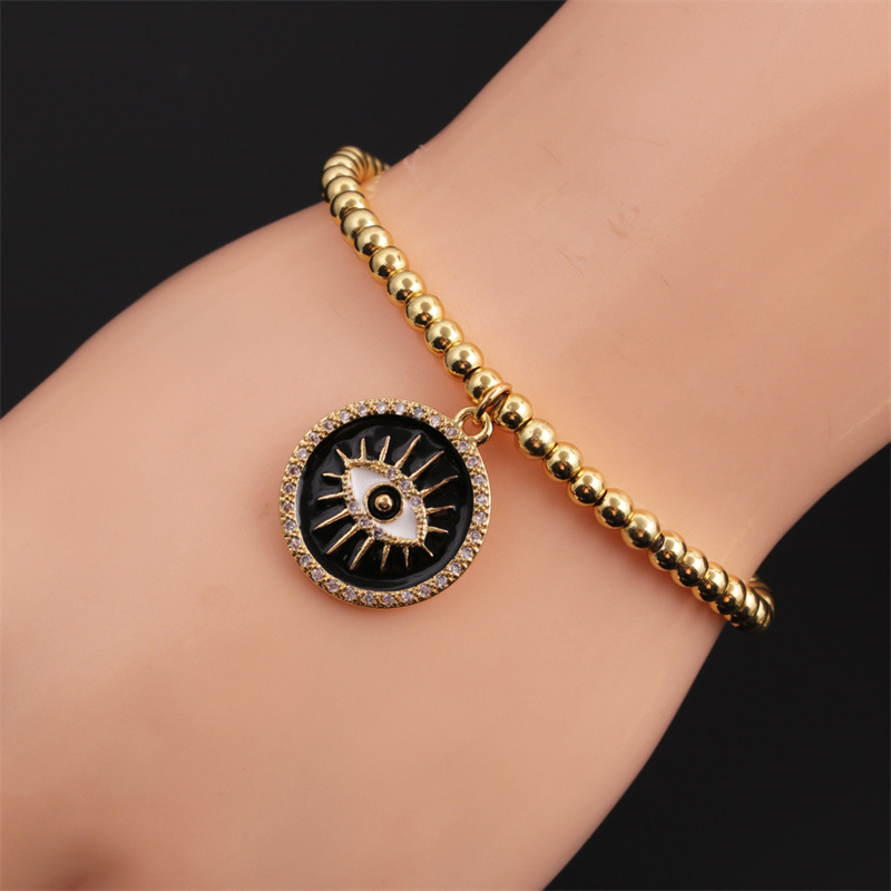 New Cross-border European And American Copper Inlaid Zircon Bead Jewelry Fashion Geometric Bracelet display picture 4
