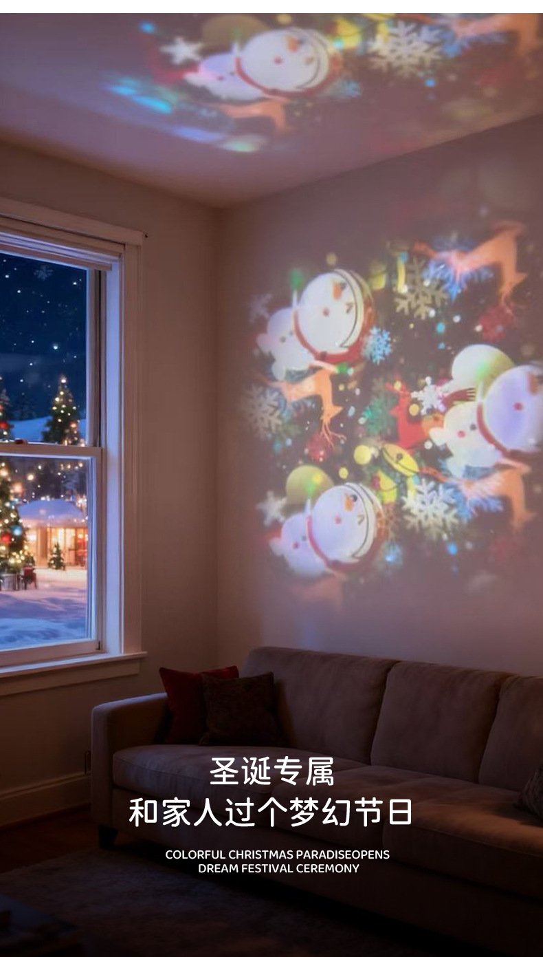 Sınır Ötesi LED Döner Projeksiyon Işığı Noel Tatil Çocuk Uyku Animasyon Gece Lambası Oda Yatak Odası Yaratıcı Ambiyans