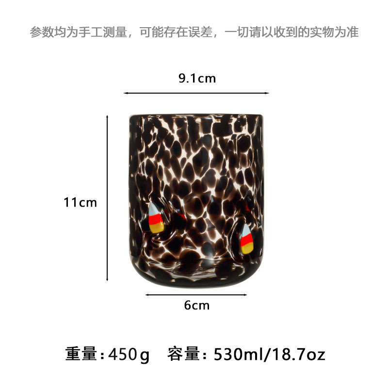 中古人工开口贴片水晶玻璃杯樱桃草莓压花贴片装饰饮品咖啡杯|undefined