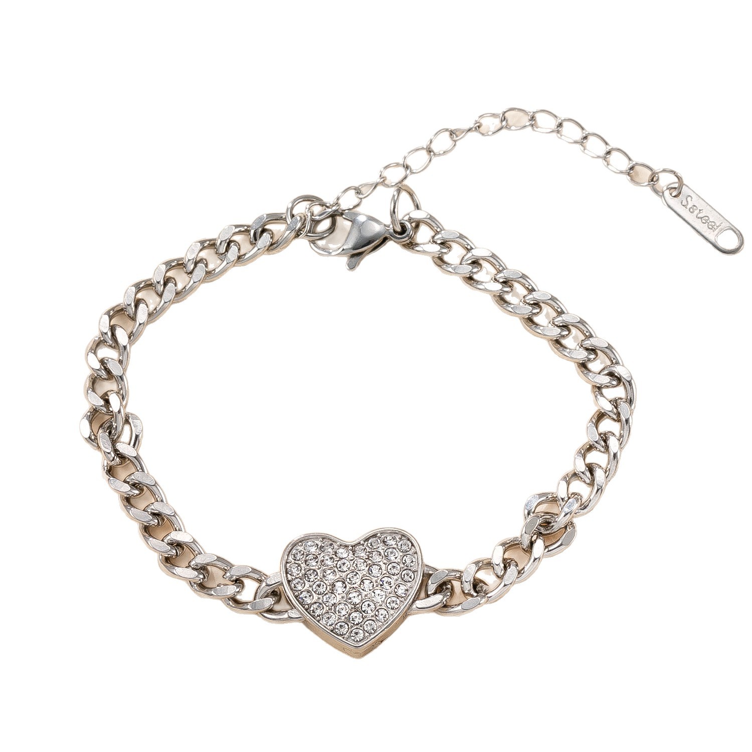 Pulsera de acero inoxidable de venta caliente transfronteriza, amor de mariposa, pulsera de diamantes con incrustaciones, lujo ligero, joyería de acero de titanio de alta calidad, fábrica al por mayor