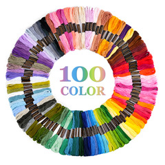 スポットクロスステッチ糸 50色 100色 150色 6本撚り 8m 手織り DIY カラー刺繍糸 刺繍糸