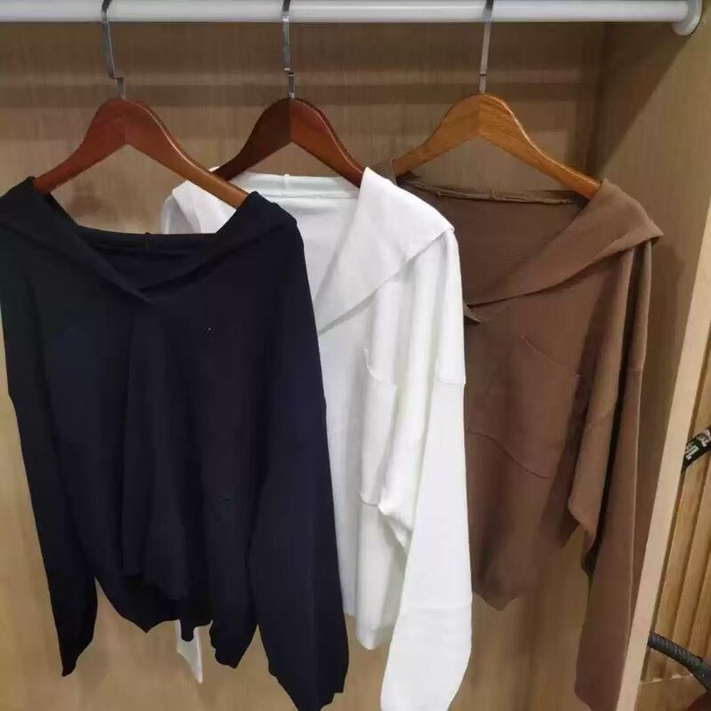 Japanese Quality Anti-Pilling, Sweat-Resistant and Non-Sticky Women's Casual Hooded Knitwear/Sweater E475054