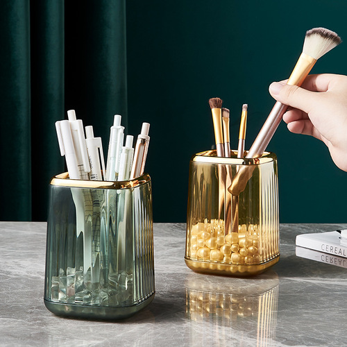 Bolan light luxury office desktop stationery makeup brush pen holder storage box children's desk ins high-value pen holder