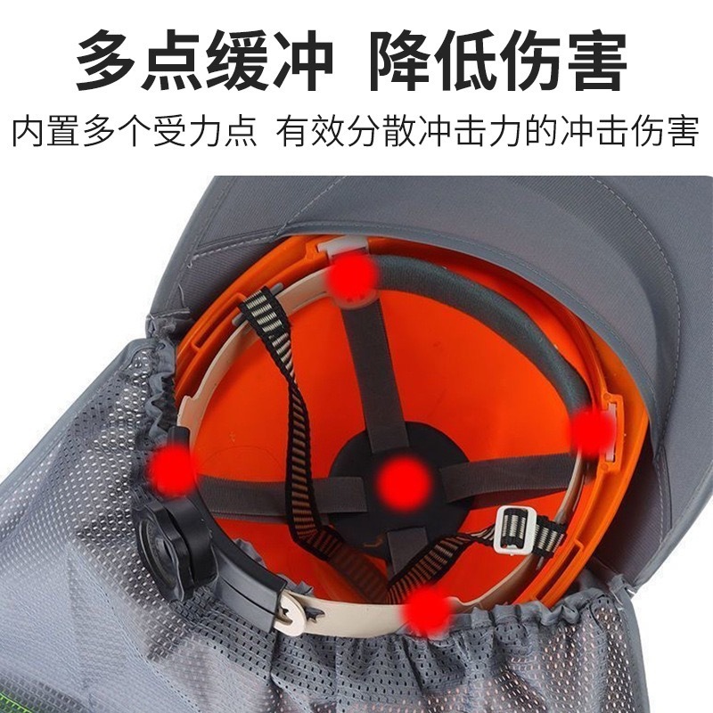 夏の日焼け止め日よけ帽子反射ヘルメット日よけカーテンクロスボーダーメッシュ反射帽子カバー建設現場帽子|undefined