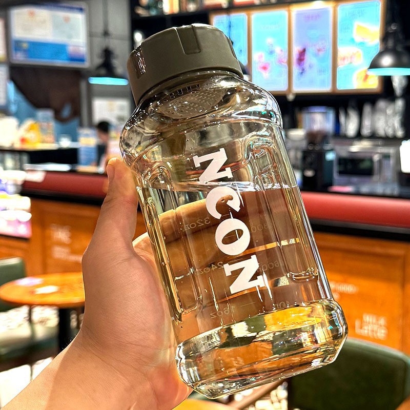 Simple Large Capacity Plastic Temperature Resistant Anti-fall High Appearance Portable Car Cup Sports Water Bottle_voghion.com