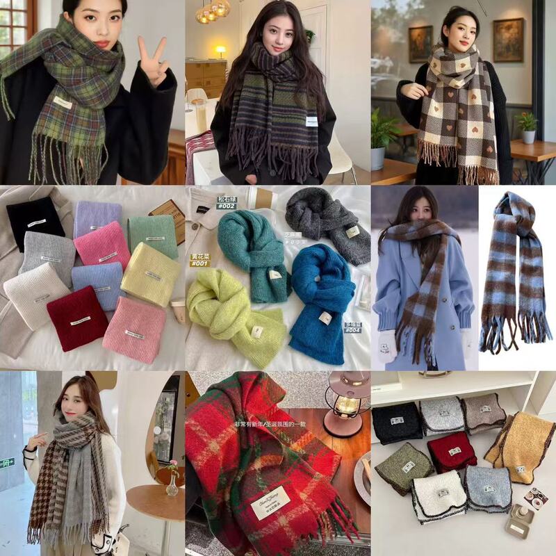 2026 Yongyi New Plaid Scarf for Women, Winter Thickened Warm Versatile High-End Shawl Neck Warmer for Students in Spring and Autumn 2026 Yongyi New Plaid Scarf for Women, Winter Thickened Warm Versatile High-End Shawl Neck Warmer for Students in Spring and Autumn